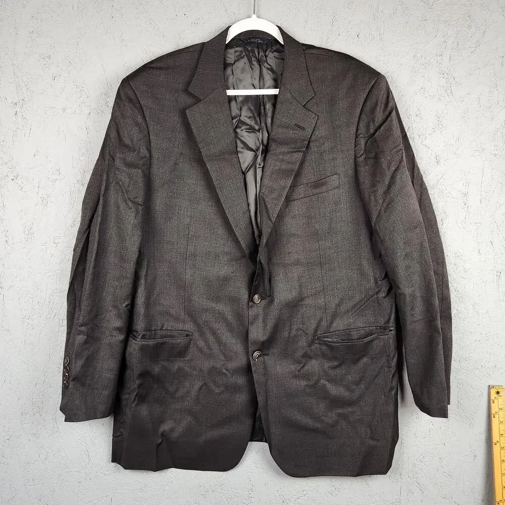 Brooks Brothers 1818 Madison Blazer Mens 46L Gray Sport Coat Wool USA Cupro
